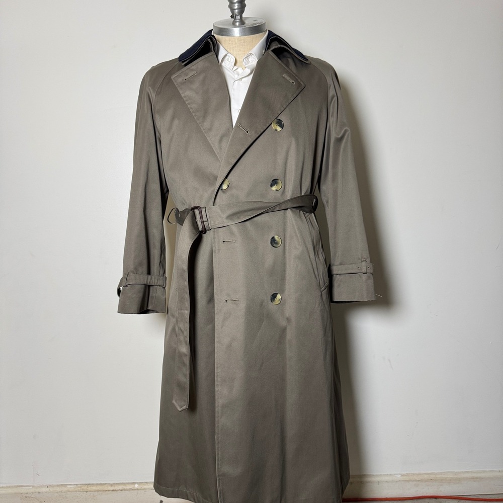 LNWOT Jos A Bank Mens 42R Tan Double Breasted Trench Coat Belted‎ Classic